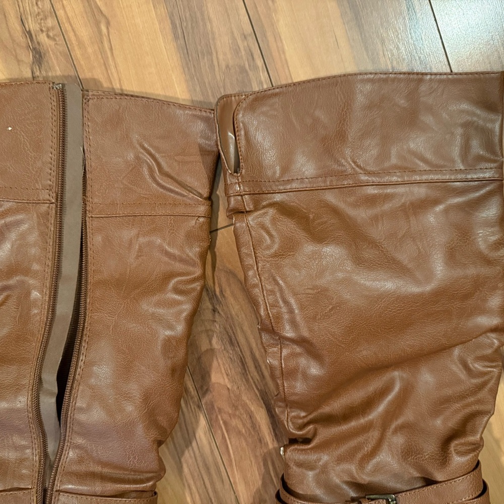 🧡 Tall Brown Flat Boots – Size 10/11 - Picture 4 of 7